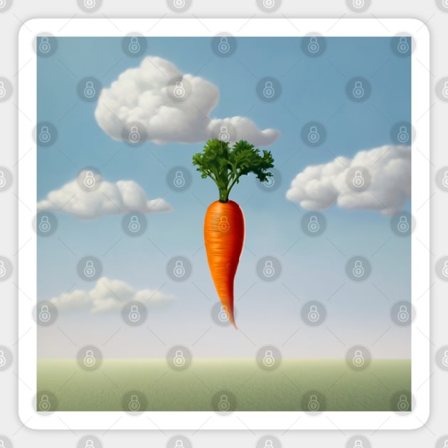 The Dangled Carrot: I Dwell in Possibility by Emily Dickinson on a Dark Background Magnet by Puff Sumo